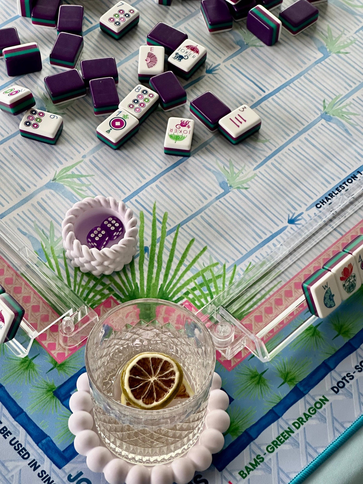 The Lara Lounge Set: Gold Dice (Set of Two) / Lavender / Mahj Edition GOLD