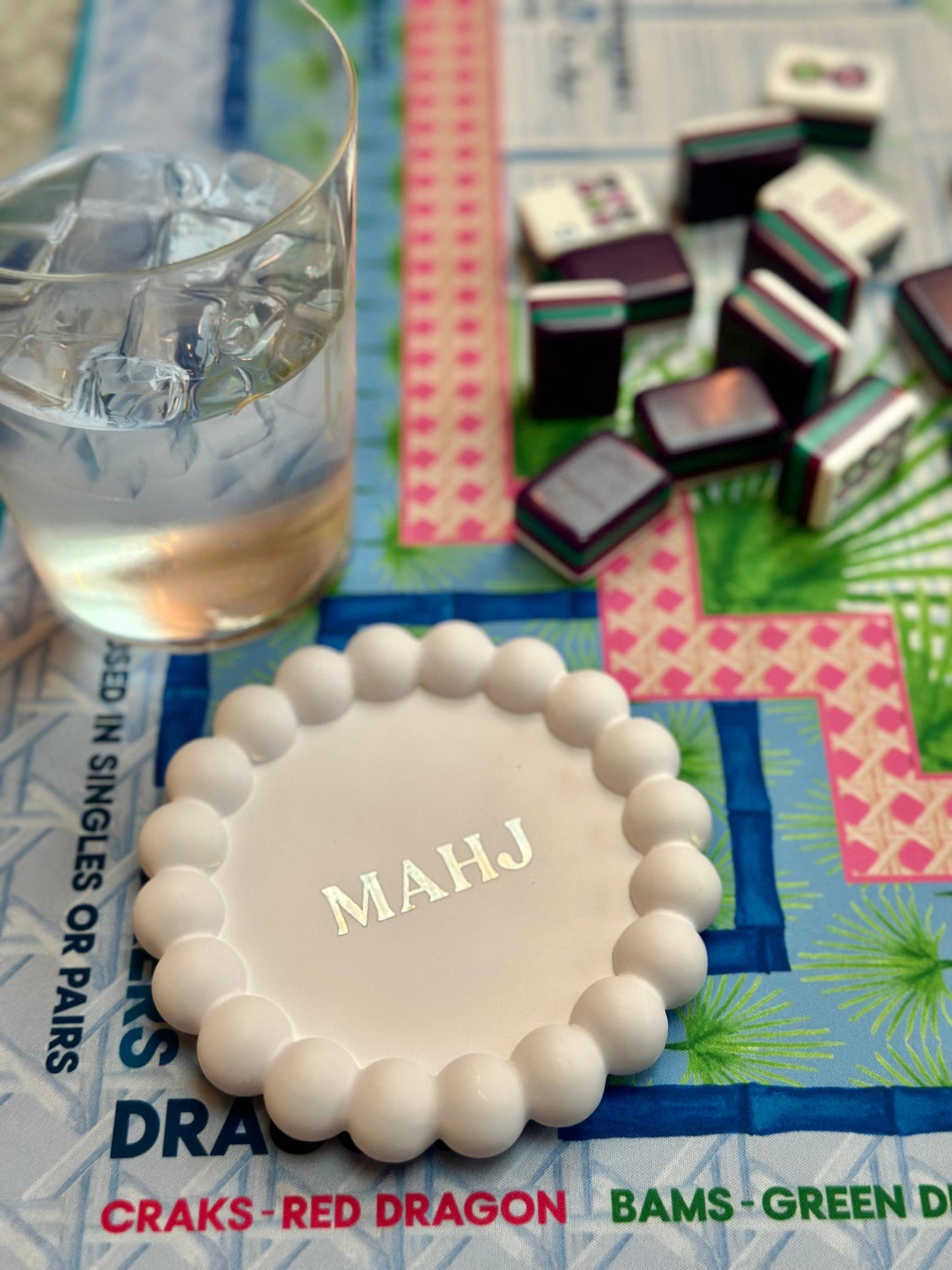 The Lara Lounge Set: Gold Dice (Set of Two) / White / Mahj Edition GOLD