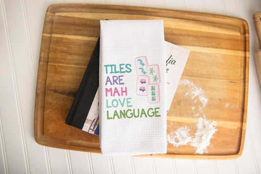 Mahjong Kitchen Towel Mah jongg Tile Game Decor Hostess Gift