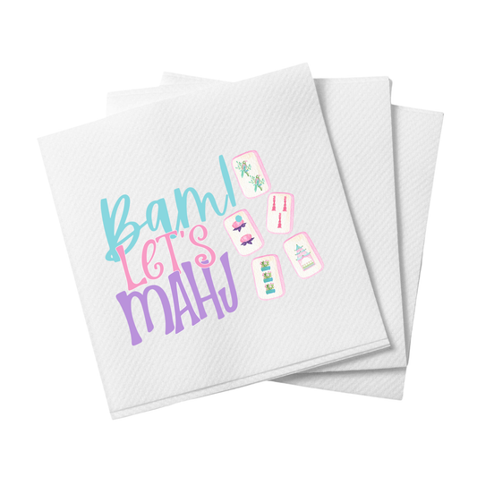 Bam Let's Mahj Mahjong Cocktail Napkins Set/20