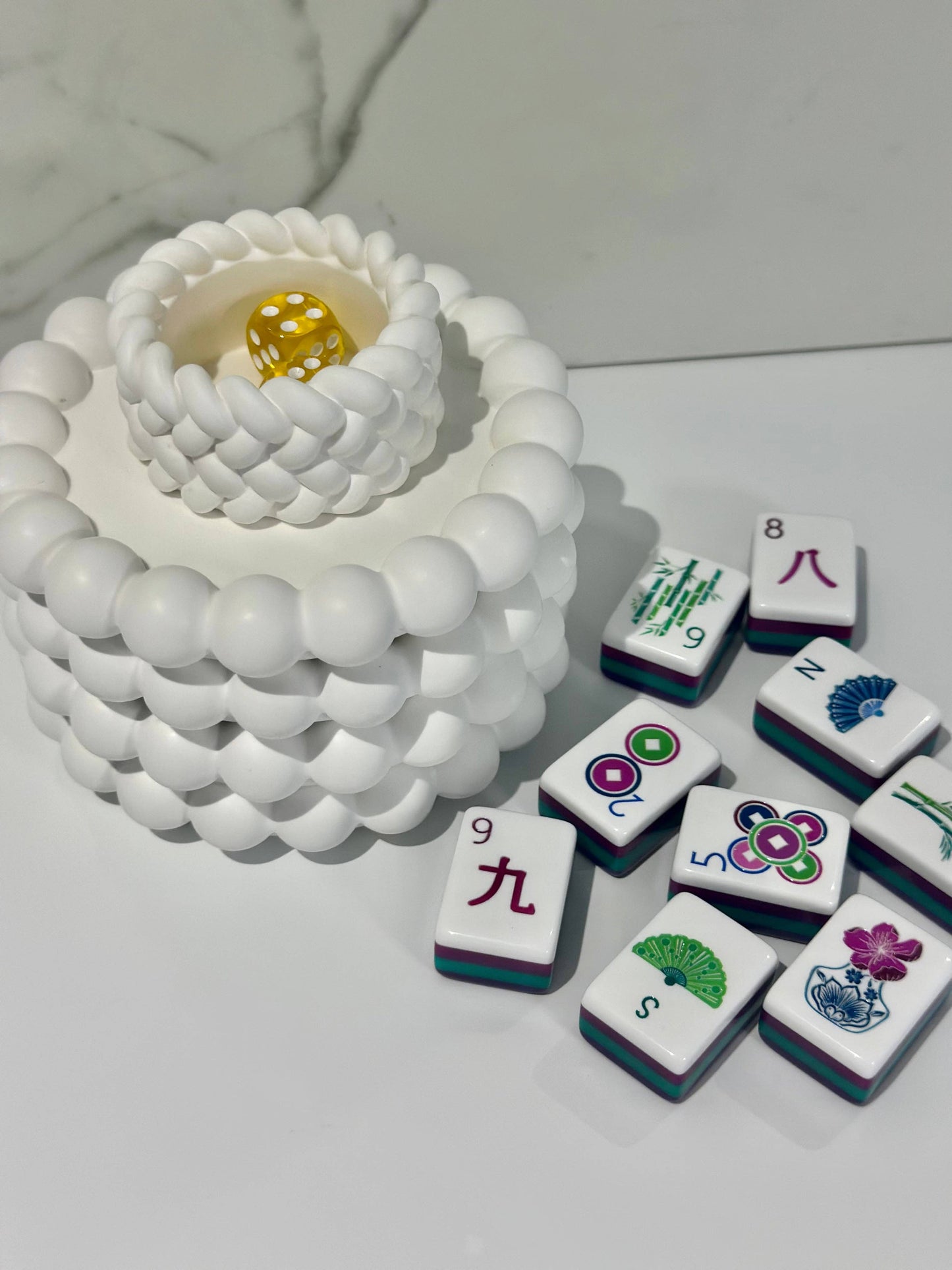 The Lara Lounge Set: Gold Dice (Set of Two) / Powder Blue / Mahj Edition GOLD