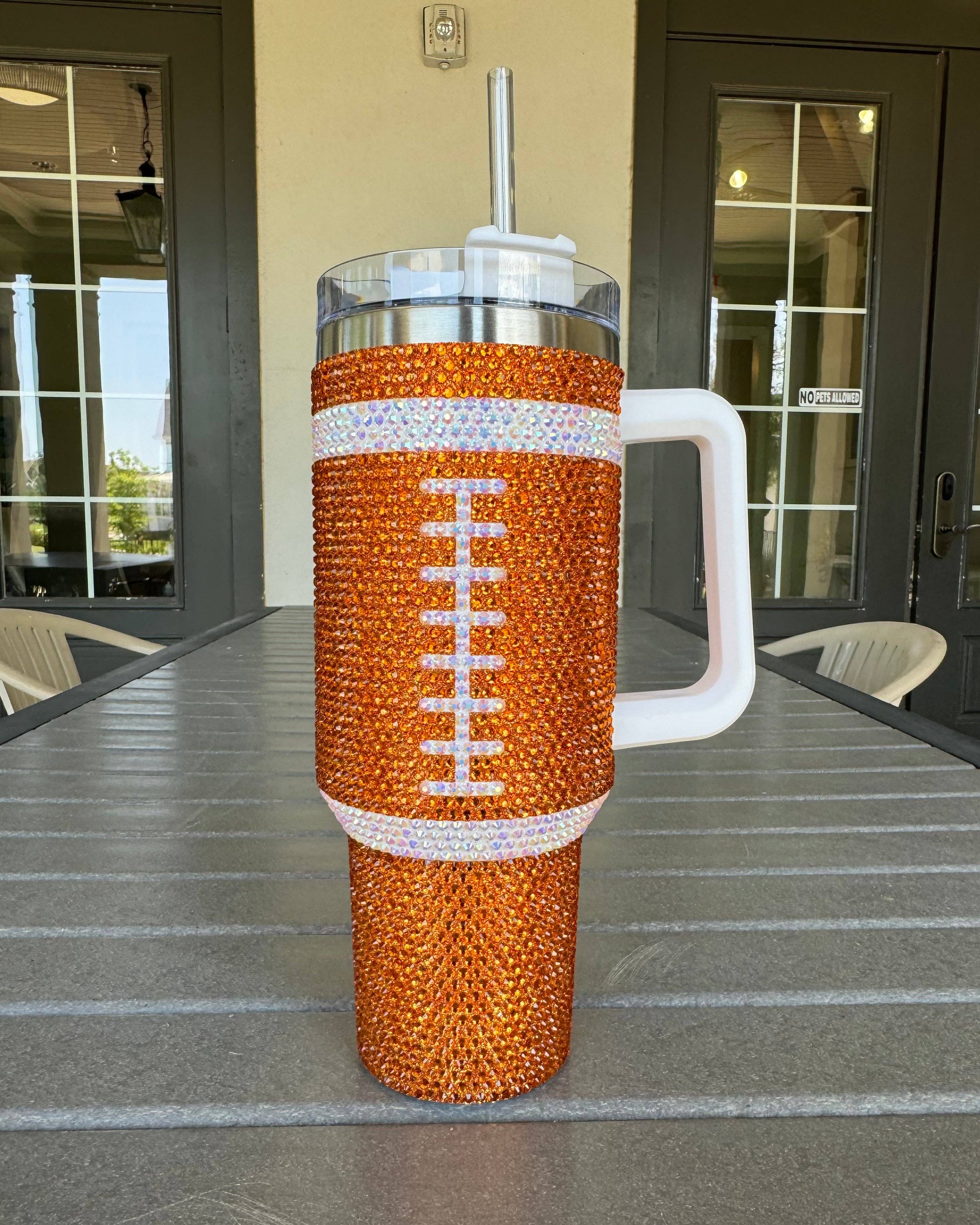 ORANGE "Team Spirit" FOOTBALL 40 Oz. Tumbler