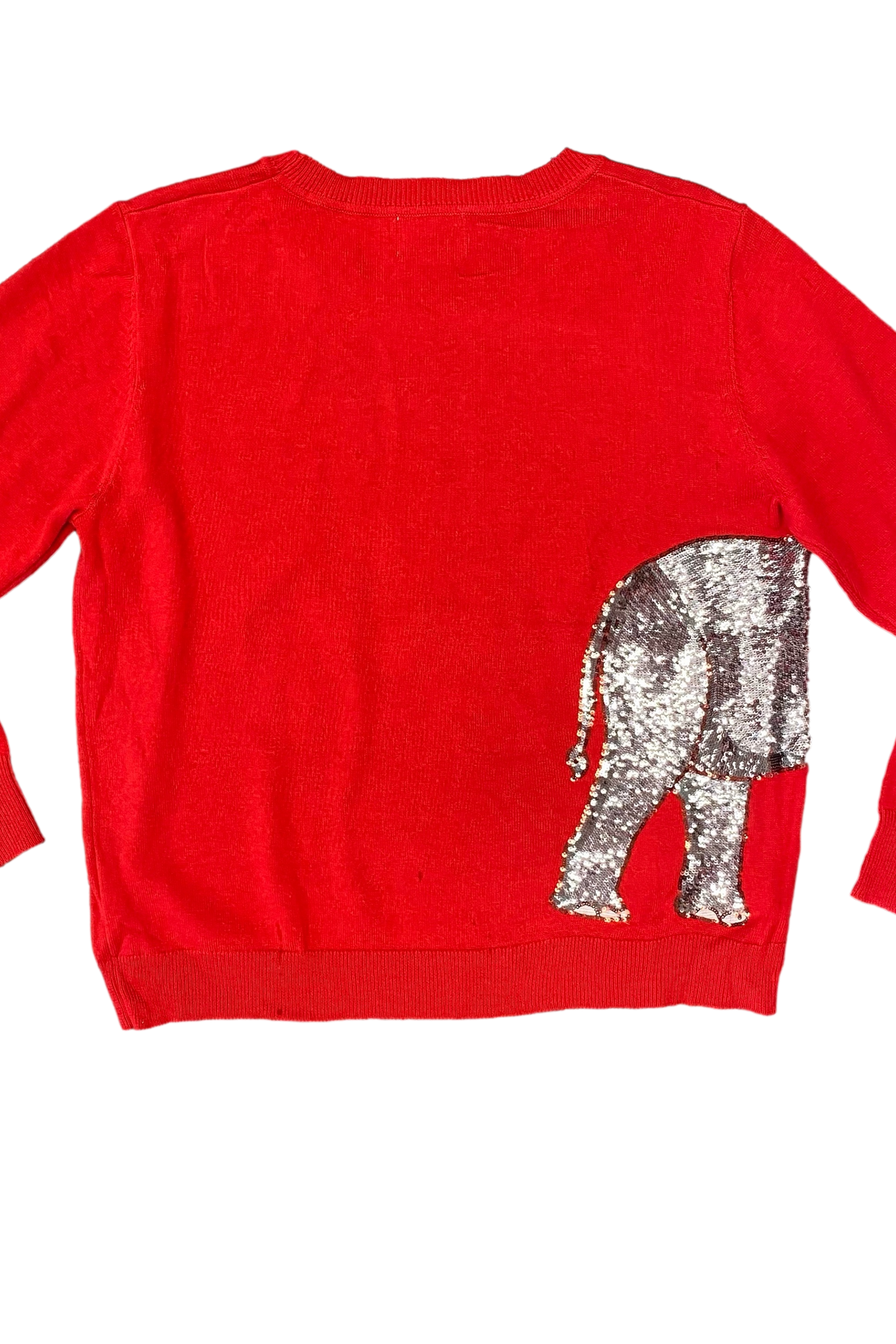 Wrap-Around Crimson Elephant Sweater