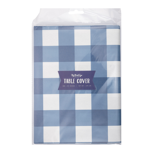 PLCV121 - Blue Gingham Paper Table Cover
