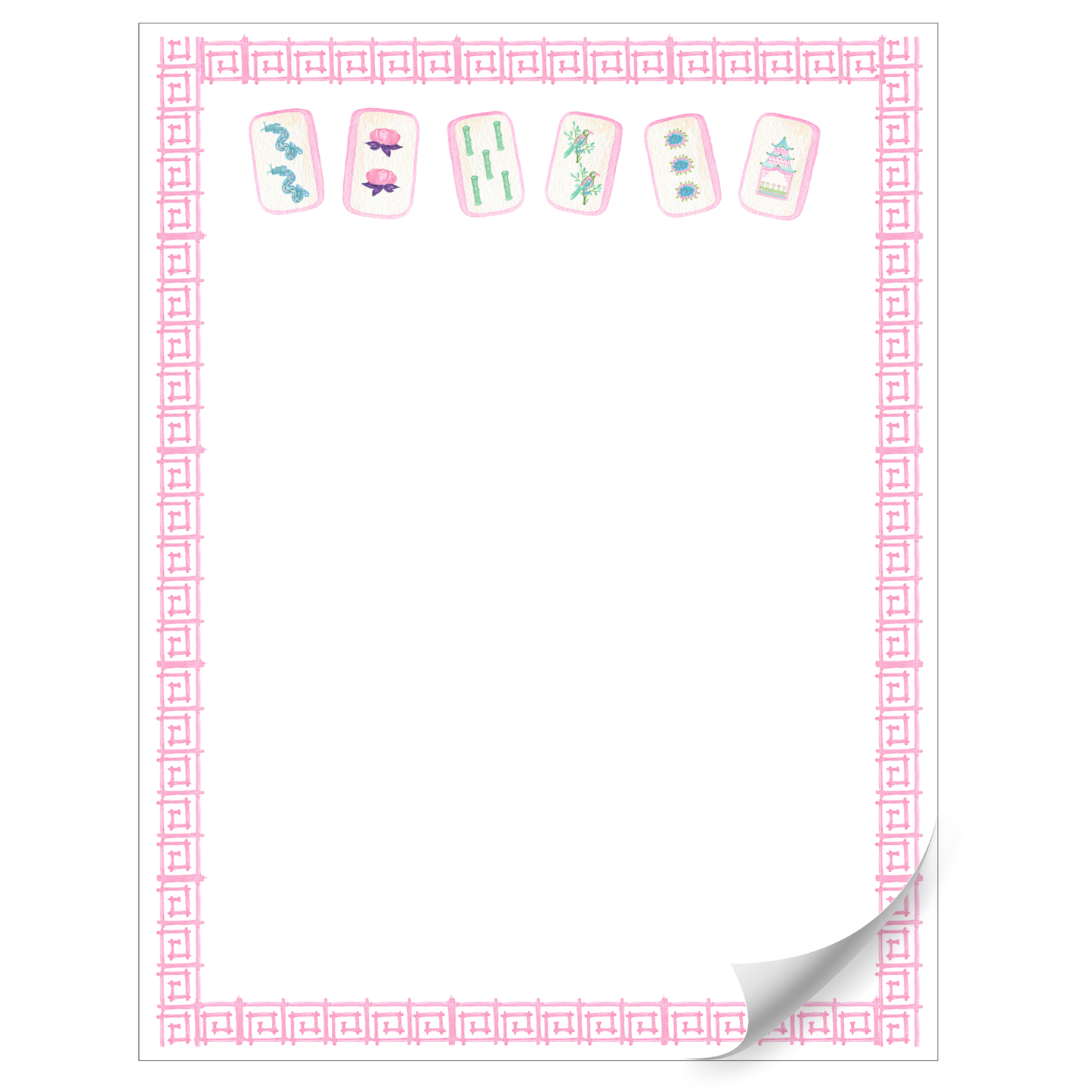 Bam Let's Mahj Mahjong A2 Notepad | 50 Sheets