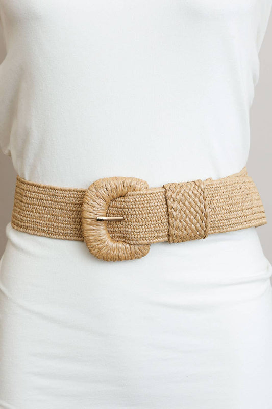 Raffia Belt-Tan