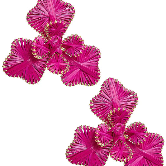 Kaia Earrings: Bright Pink