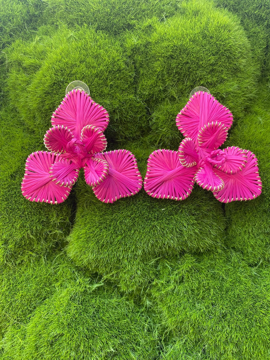 Kaia Earrings: Bright Pink