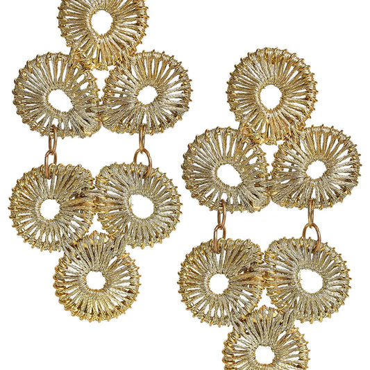 Ginger Straw Earrings: Matte Gold