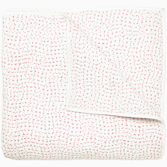 Lotus Stitched Quilt, Pink