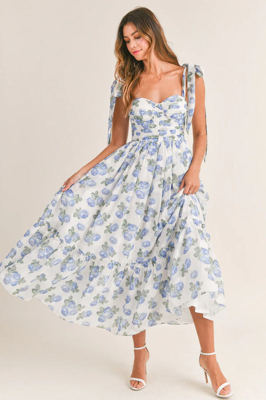 Ruched Floral Dress