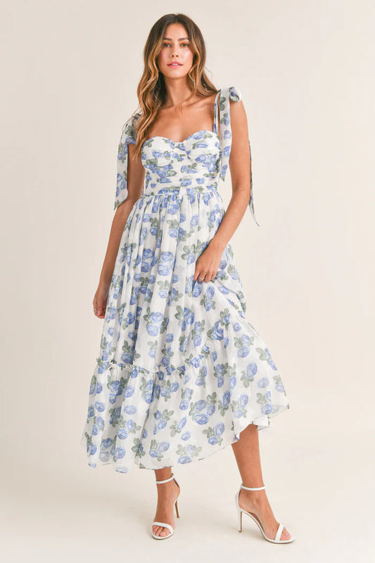 Ruched Floral Dress