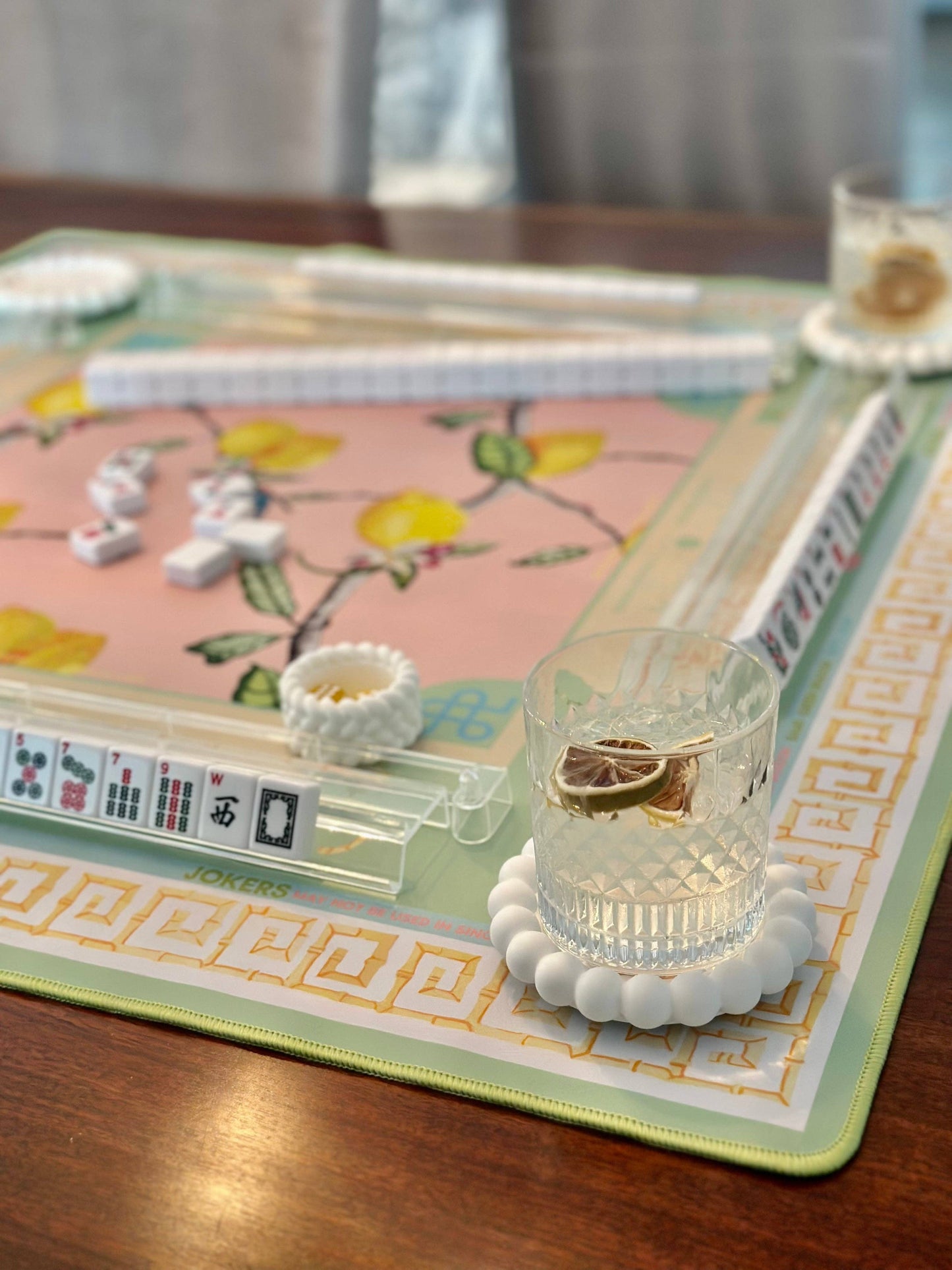 The Lara Lounge Set: Gold Dice (Set of Two) / White / Mahj Edition GOLD