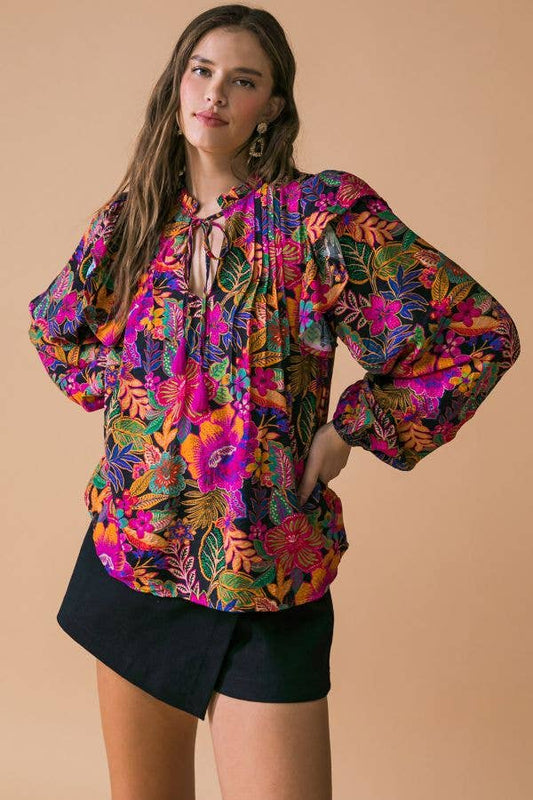 A printed woven top - IT12798: