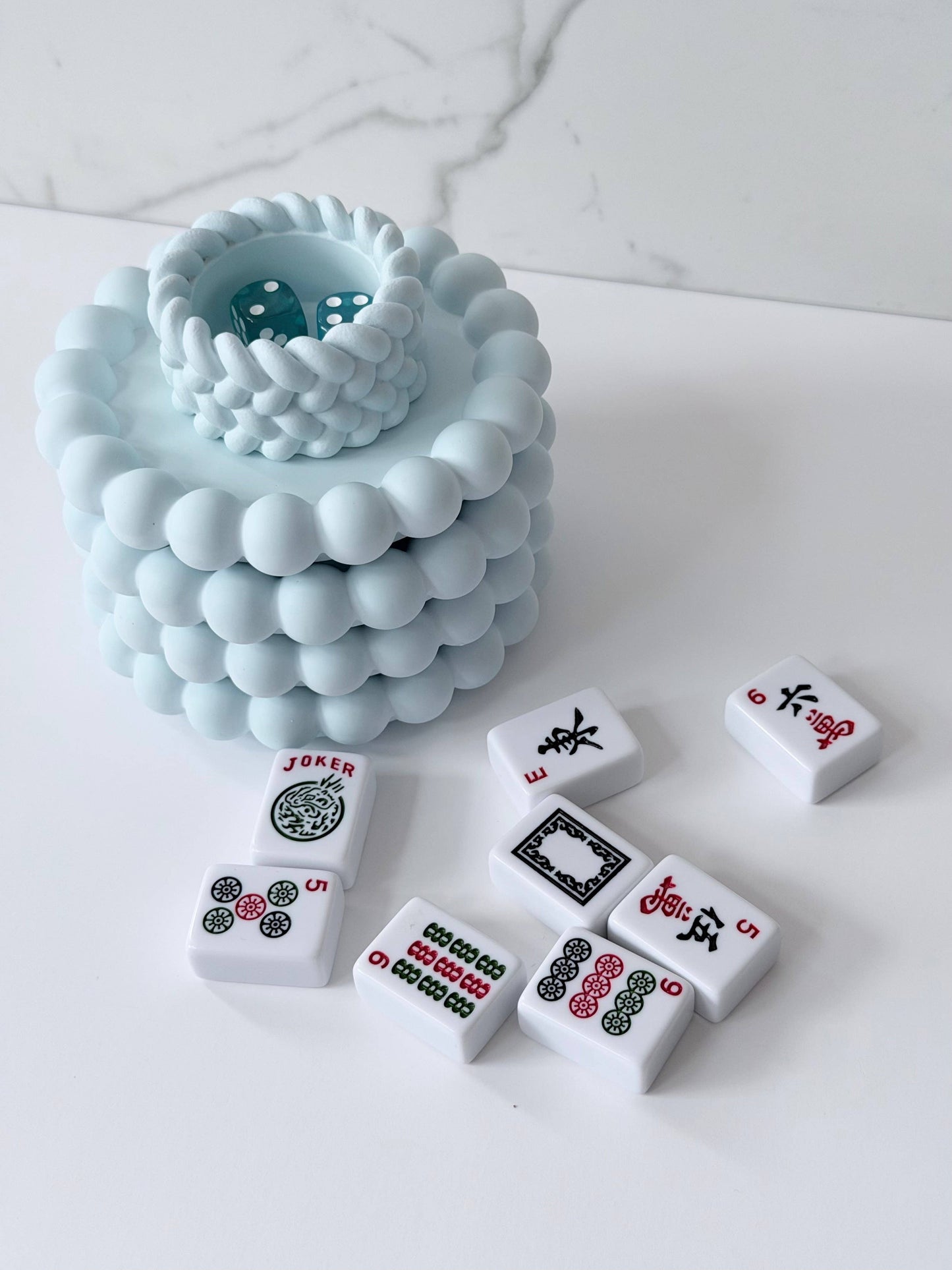 The Lara Lounge Set: Gold Dice (Set of Two) / Powder Blue / Mahj Edition GOLD