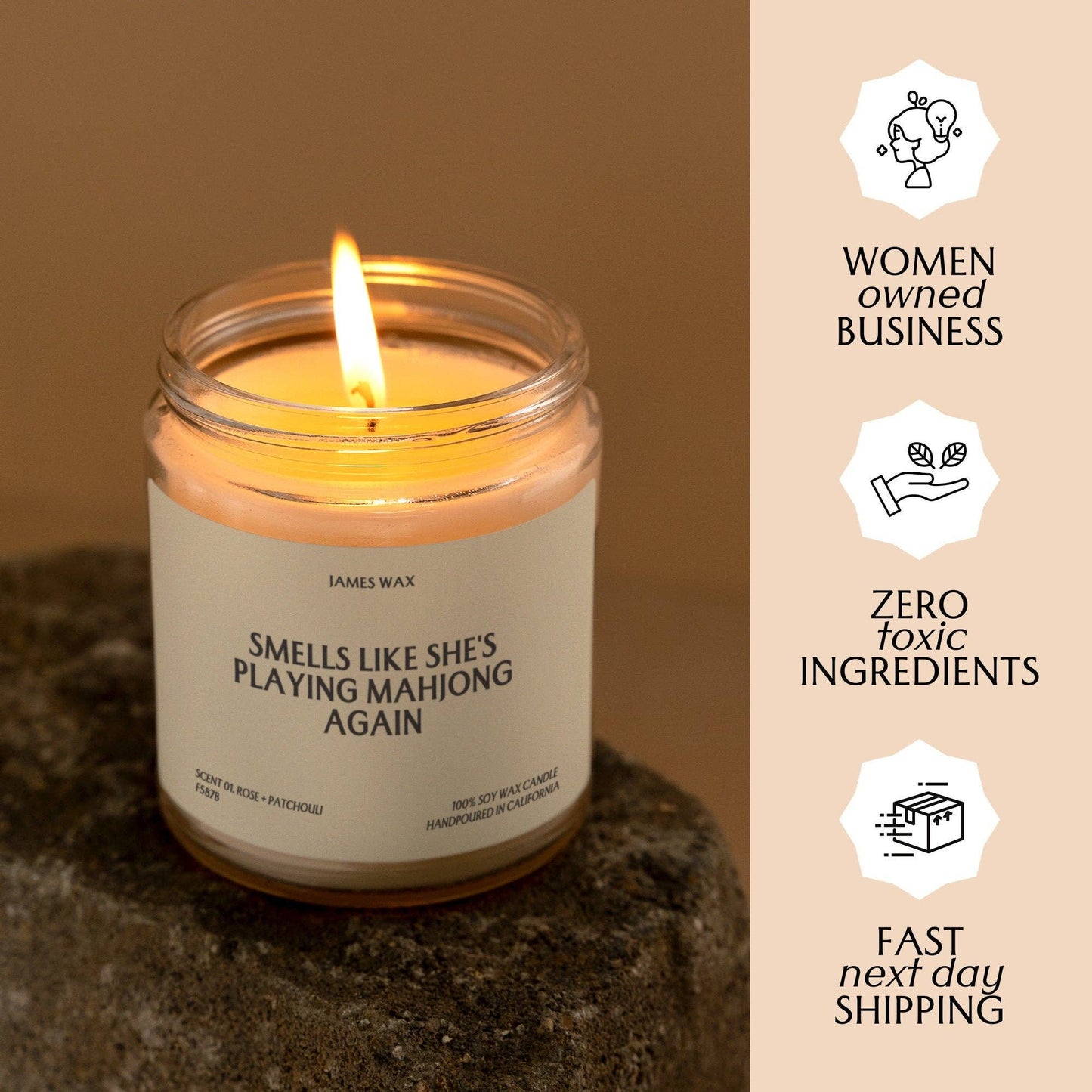 "She's Playing Mahjong Again" Candle: White Tea + Jasmine