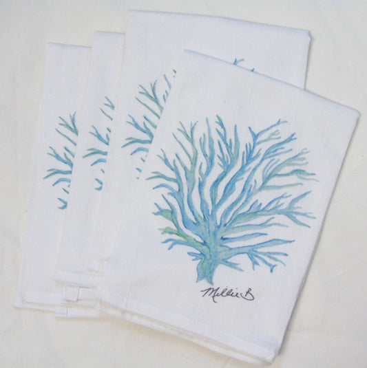 Limited Edition Watercolor Sea Fan Flour Sack Towel