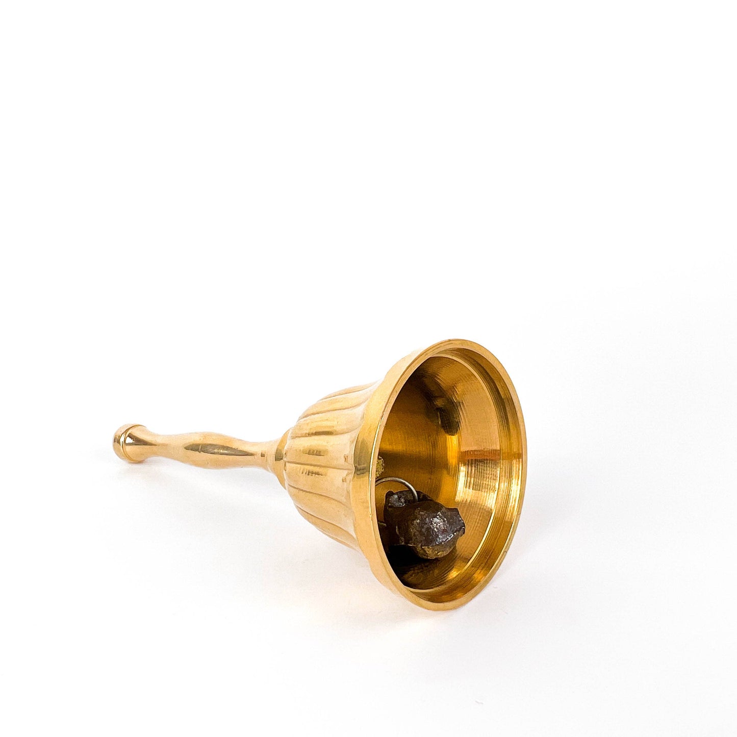 Brass Bell With Decorative Scalloped Outer Bell And Slender