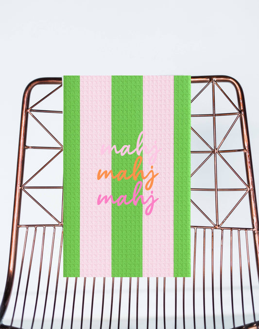 Mahj Mahjong gift towel | microfiber preppy stripe mahj gift