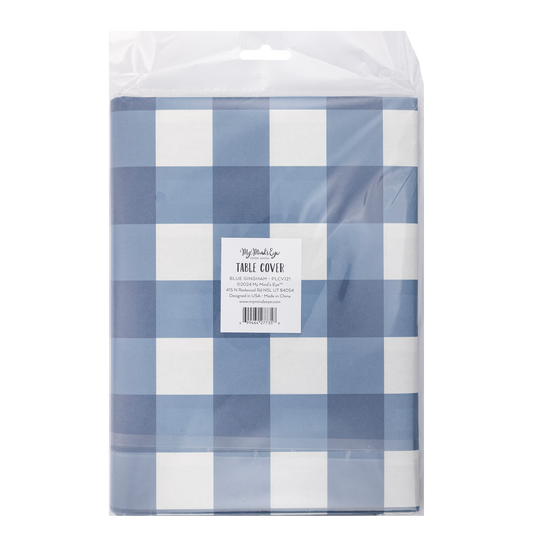 PLCV121 - Blue Gingham Paper Table Cover