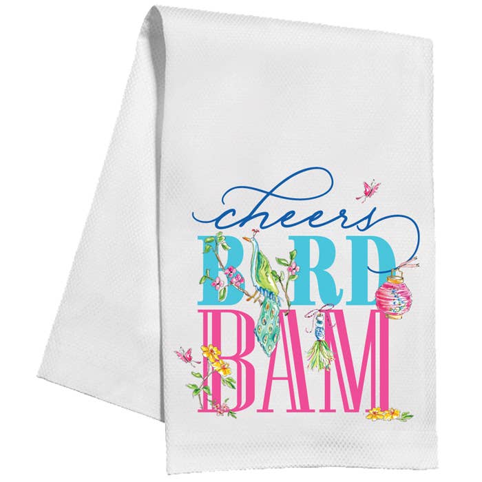 Cheers Bird Bam Mahjong Icons Kitchen Towel