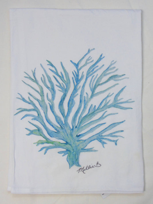 Limited Edition Watercolor Sea Fan Flour Sack Towel