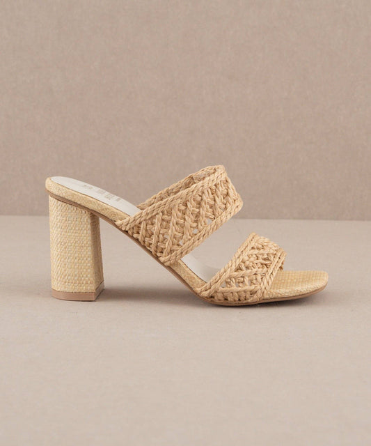 The Barbara Woven Double Band Heel: WHEAT