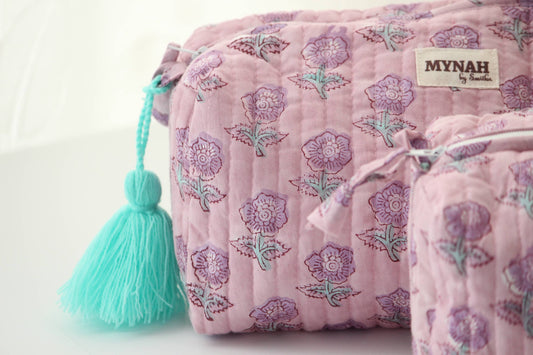 Lavender Motif Travel/ Makeup Bag