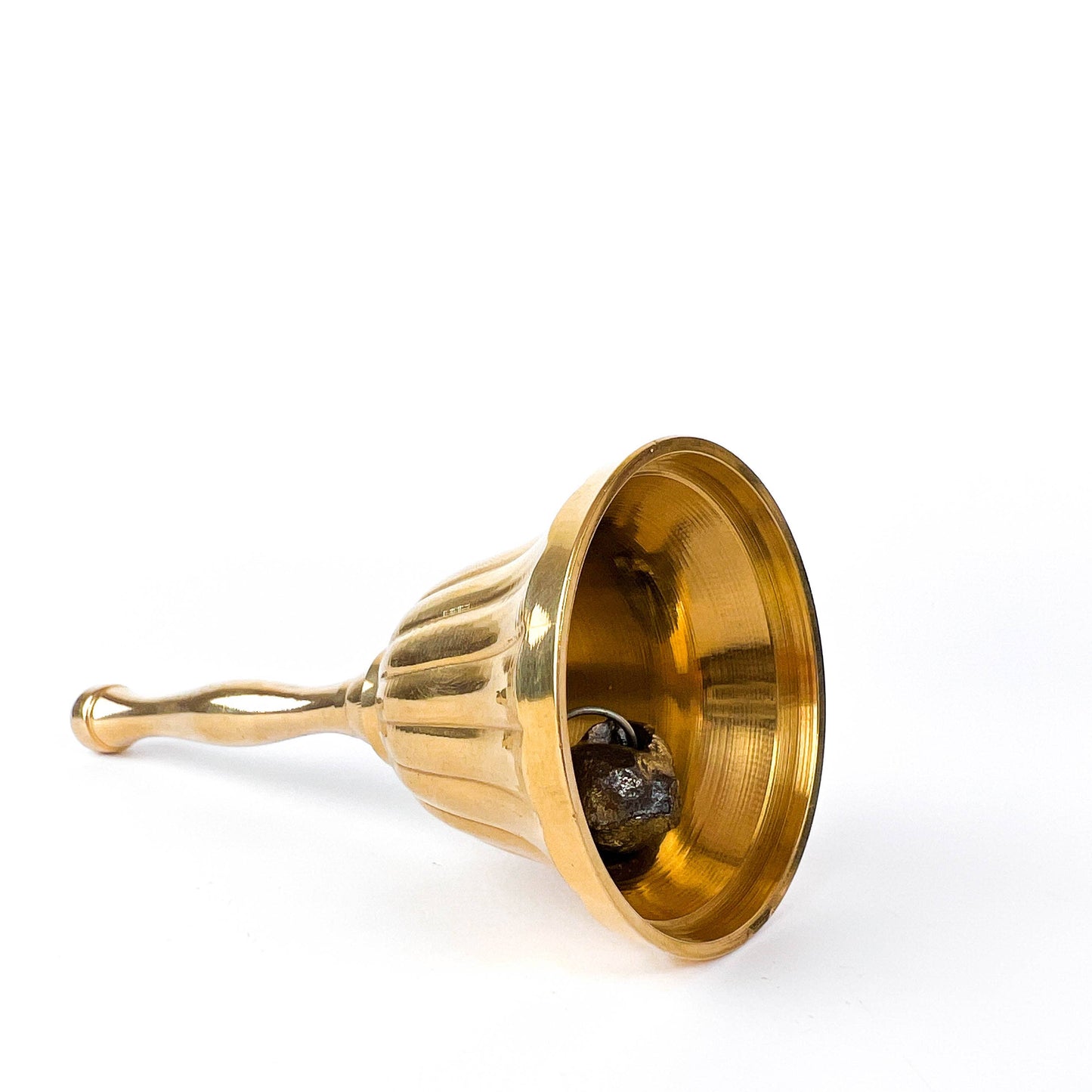 Brass Bell With Decorative Scalloped Outer Bell And Slender