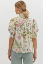 *PRE ORDER* White Floral Button Up Top
