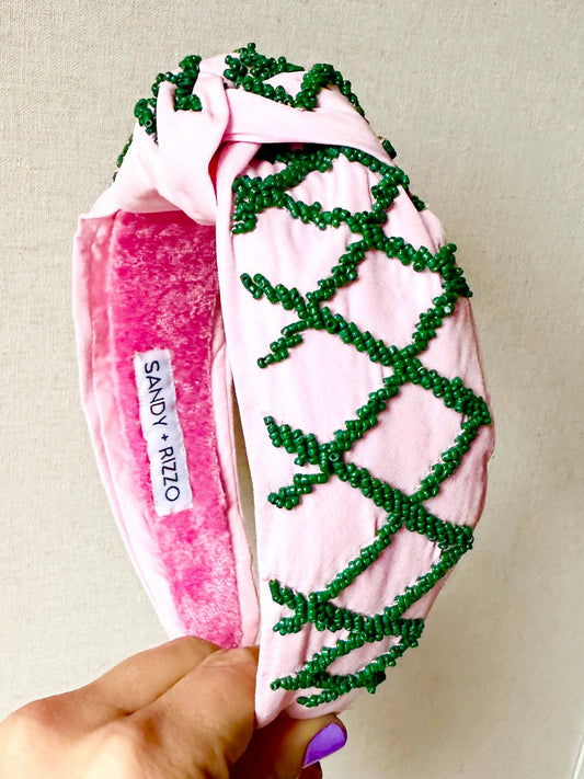 Pink lattice headband