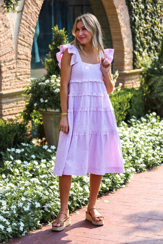 Melinda Gingham Midi Dress