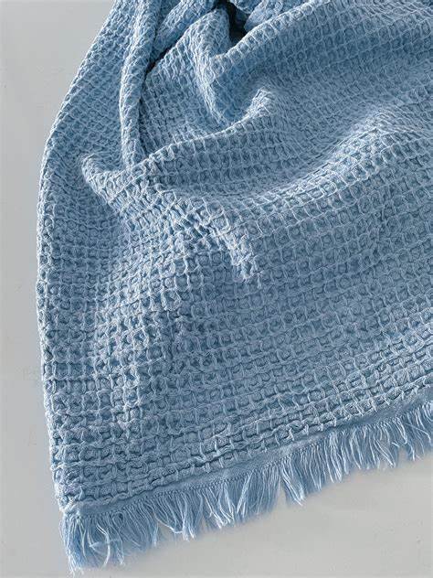 Turkish Cotton Throw, Blue