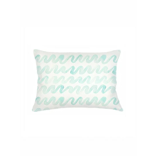 Watercolor Wave Pillow, Aqua