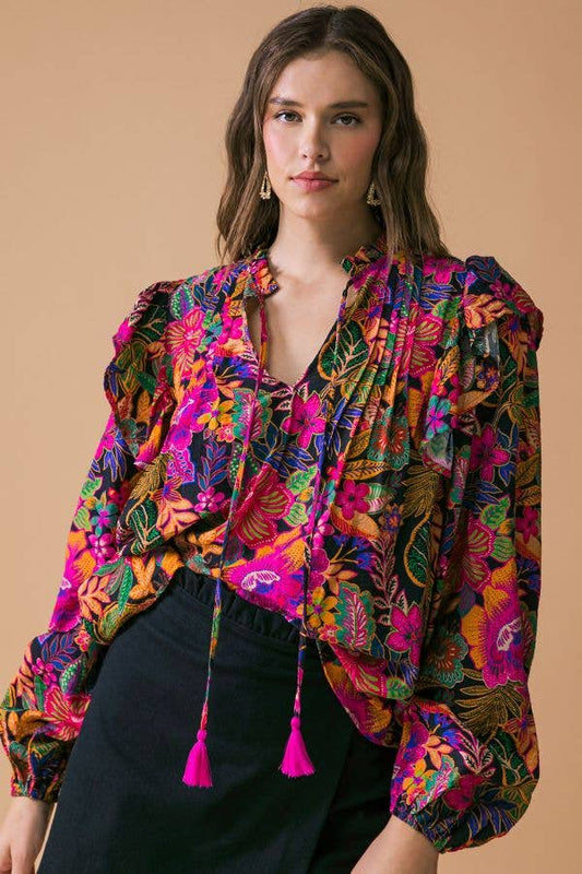 A printed woven top - IT12798:
