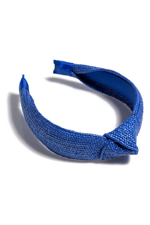 KNOTTED WOVEN HEADBAND: BLUE