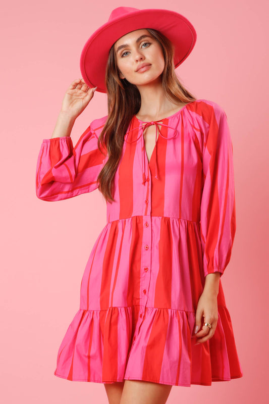 Stripe Print Mini Dress