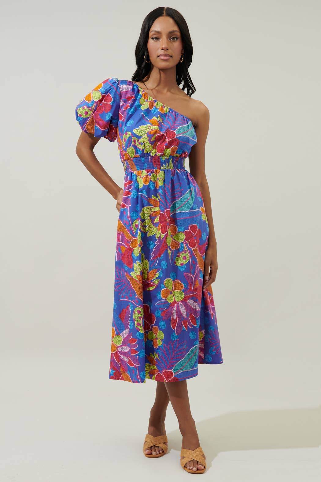 Blue Amazonia Forest Midi Dress